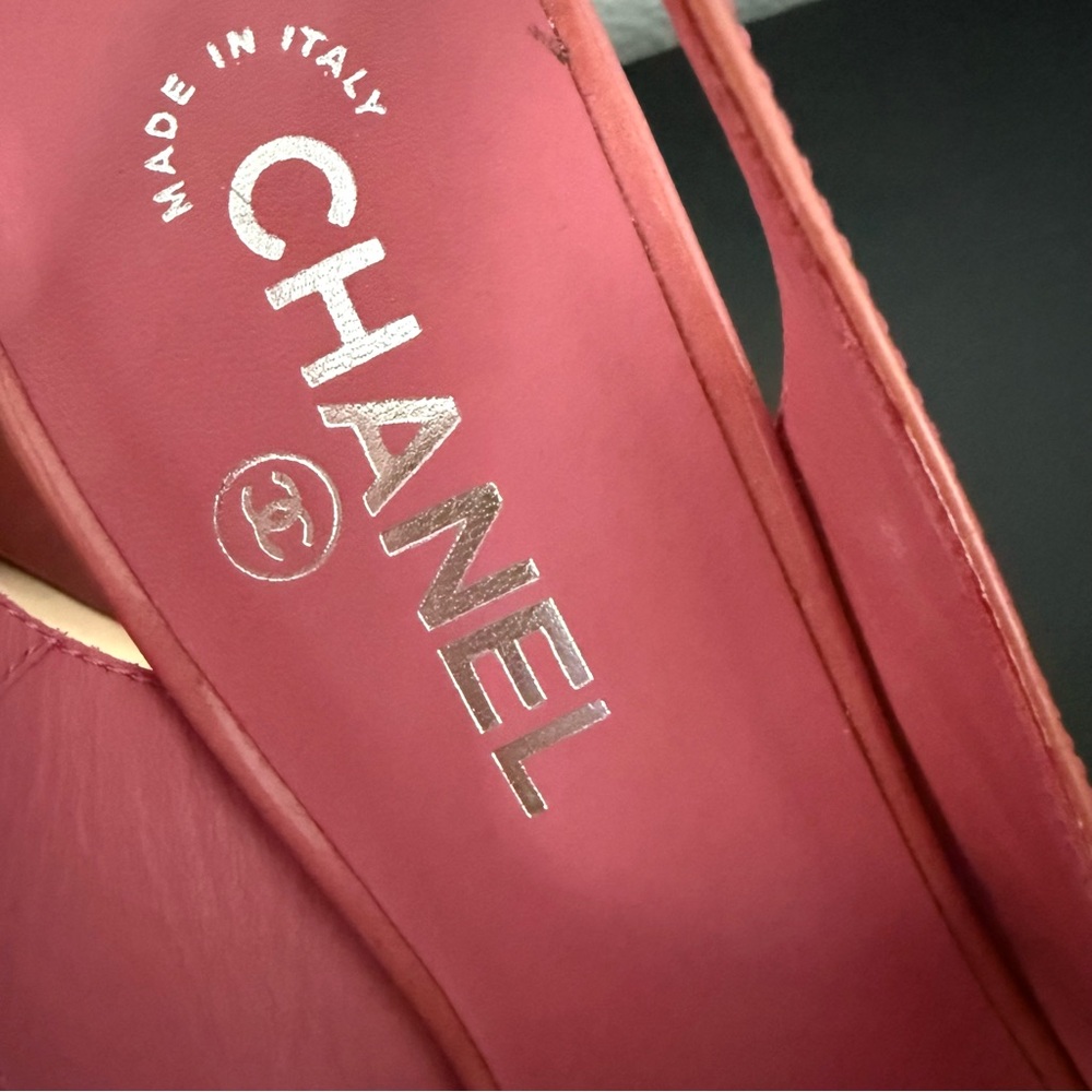 Chanel Patent Leather Platform Slingback Heels Open Toe Sandals - Picture 3 of 14